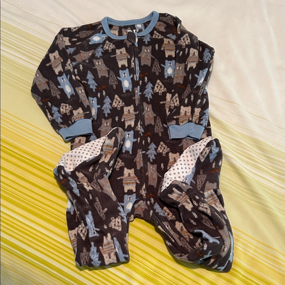 2T boys fleece pajamas zip up and long sleeve
